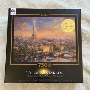 New Thomas Kinkade Puzzle Paris City 750 Piece Metallic